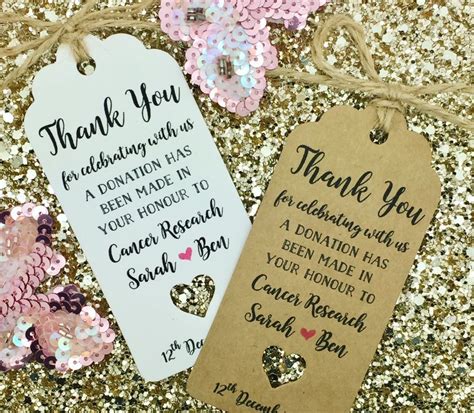 donation as wedding gift.
